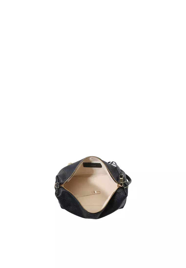 Clip Hobo Bag - Embossed Black