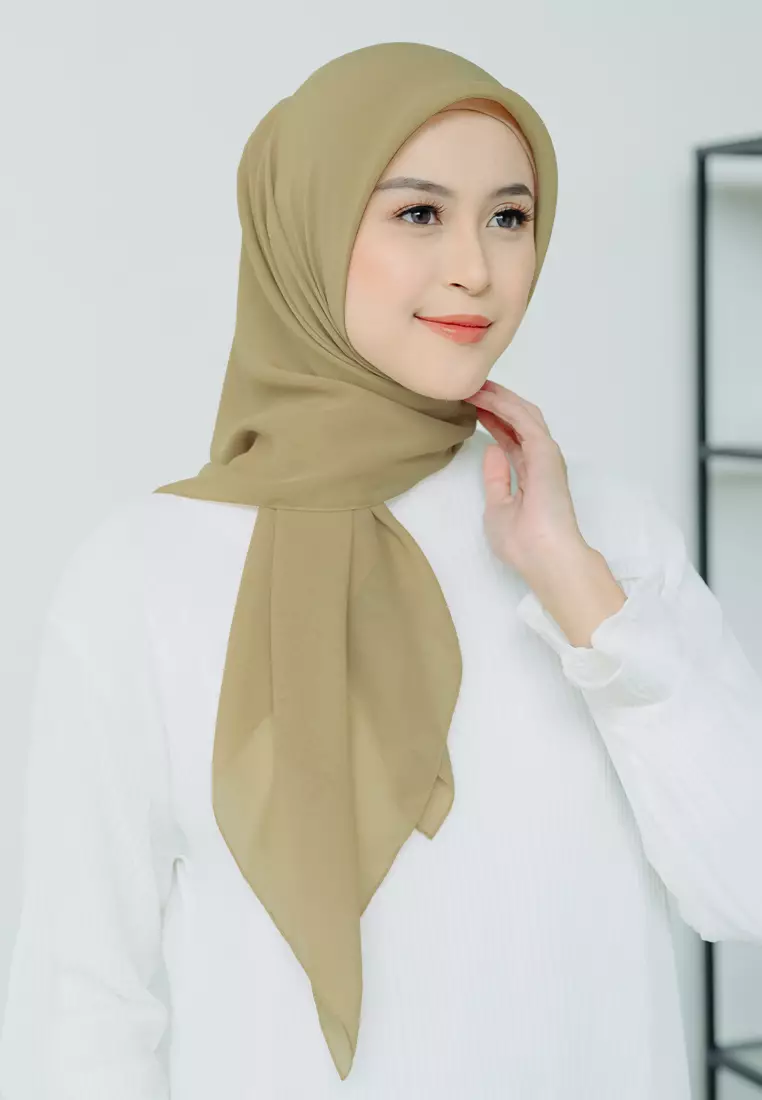 Polly Cotton (Hijab Segiempat Bella Square) Yellow Cream