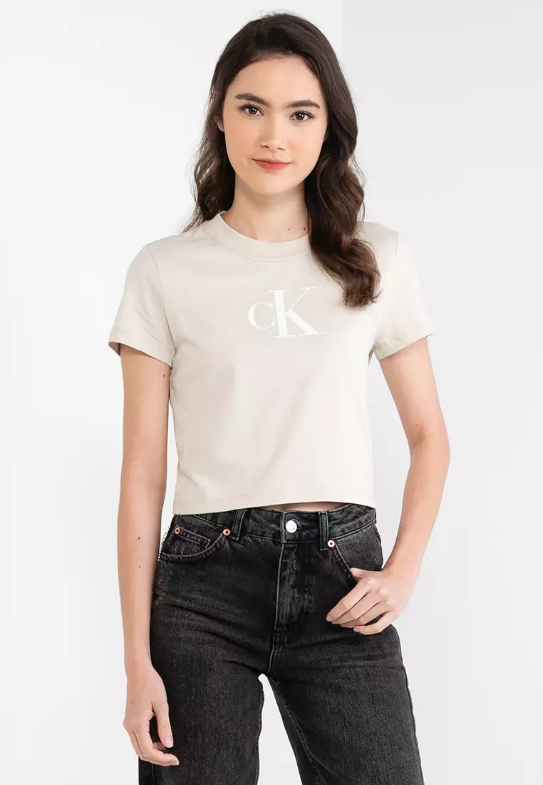 Calvin Klein – recycled cropped gym t-shirt slim fit – women