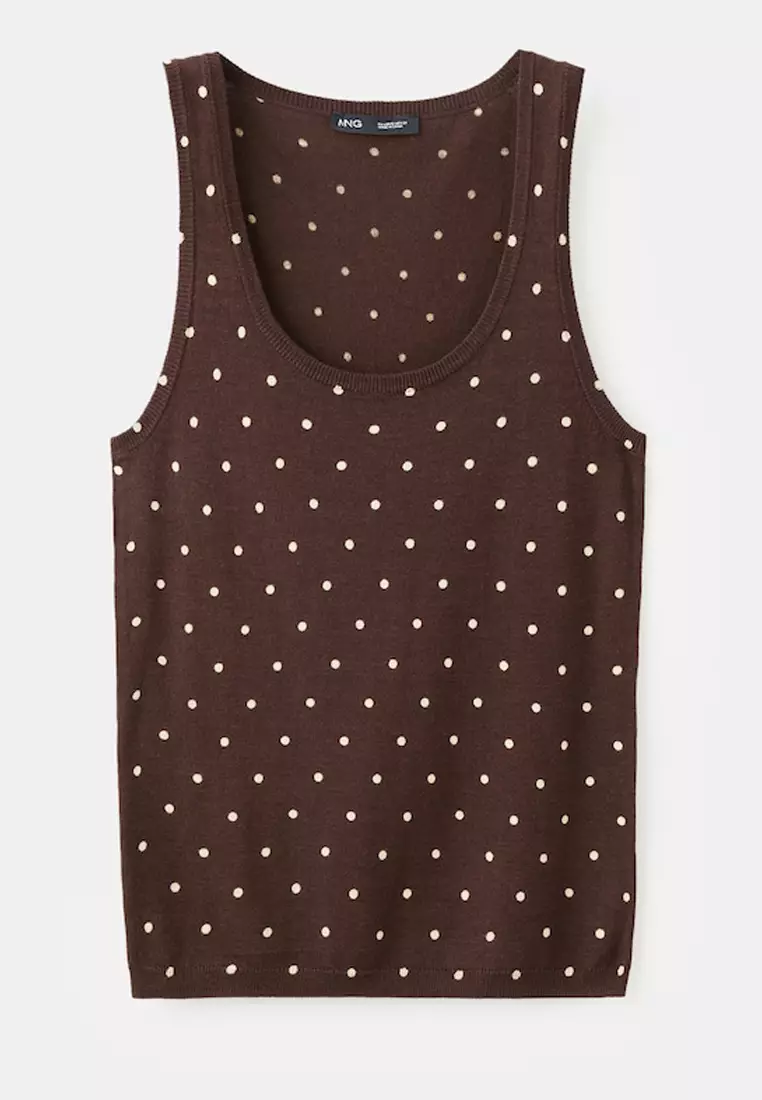Polka-Dot Knitted Top