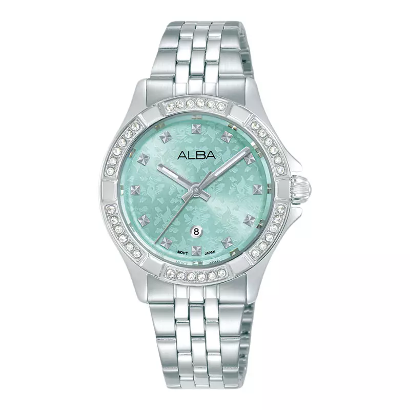 Jam Tangan Wanita Alba Signa AH7EE3X1 Ladies Light Blue Dial Stainless Steel Strap