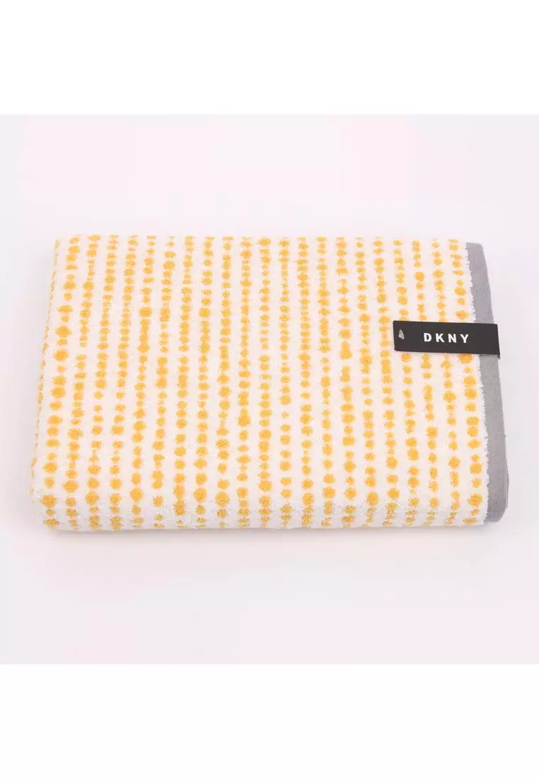 Buy DKNY DKNY Turkish Cotton Dots White Ochre Bath Towel 2024 Online ...