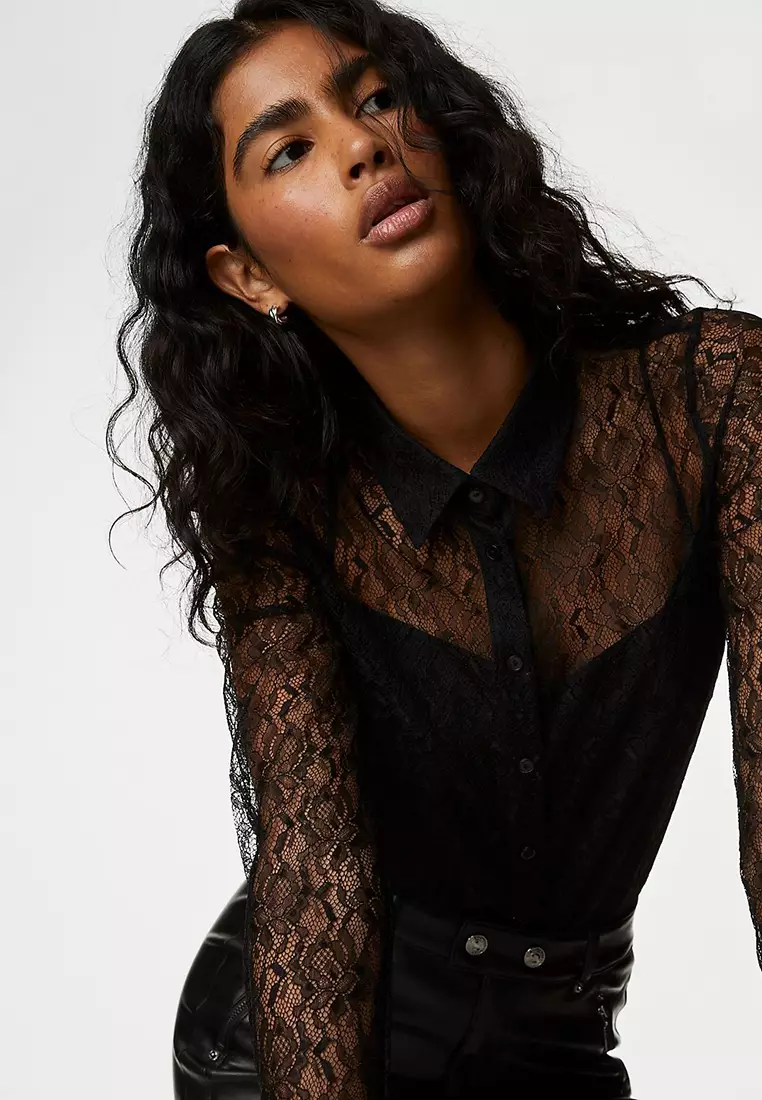 Lace Collared Shirt