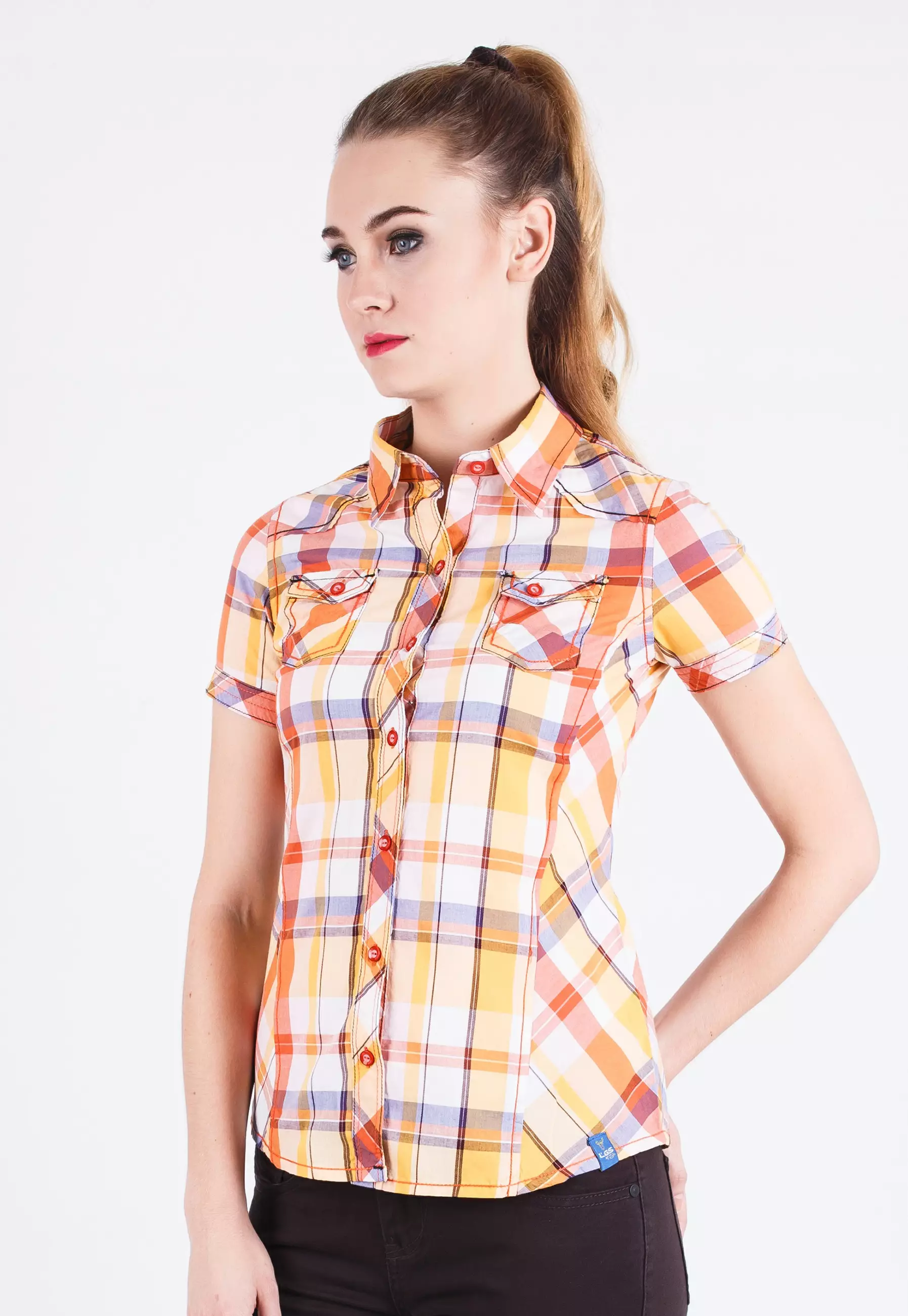 LGS - Slim Fit - Ladies Shirt - Yellow - Short Sleeve