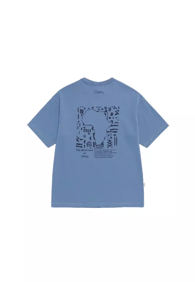 男女同款AVIS AEROSILVER圖案半寬鬆拼接細節短袖T恤