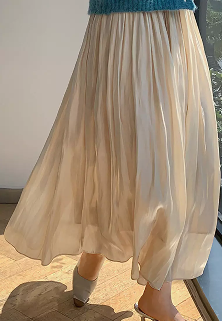 超仙氣質高腰百褶半身裙 A21090607KI