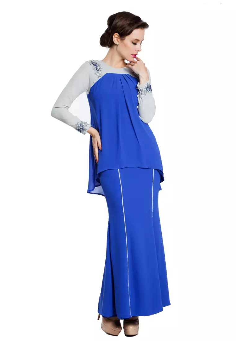 Buy RINA NICHIE COUTURE Falisha Kurung Modern in Blue Online | ZALORA ...