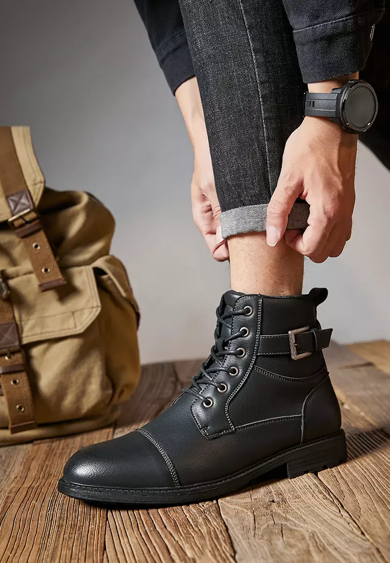 High Top Faux Leather Martin Boots KB2208W