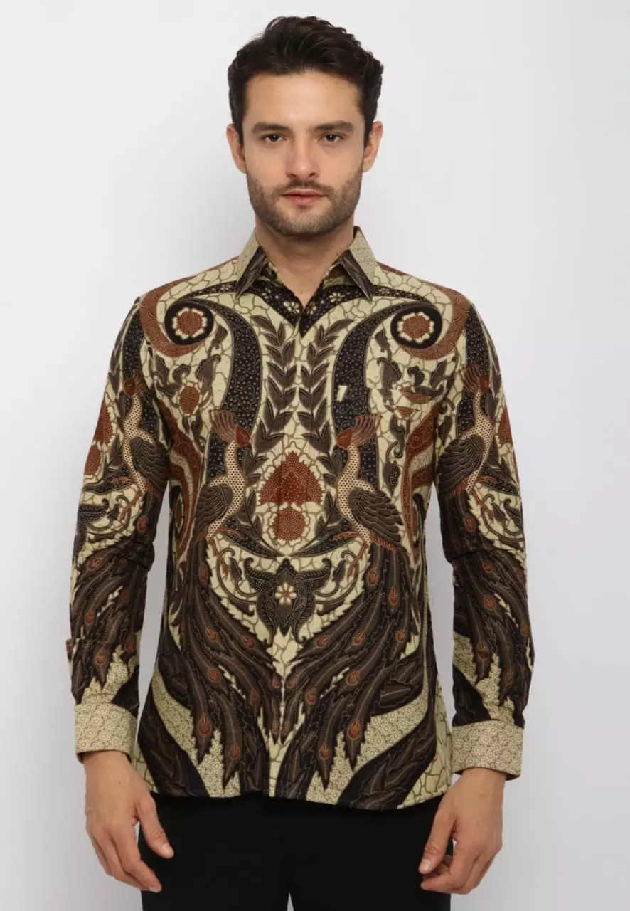 Kemeja Batik Pria Premium Slimfit Elegant Modern Lengan Panjang Pandu