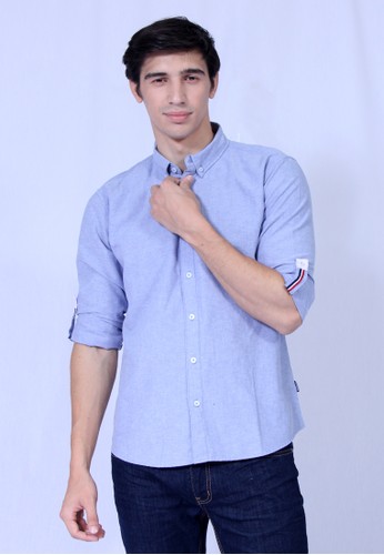Jual Osella  baju pria Kemeja  Lengan Panjang Blue Original 