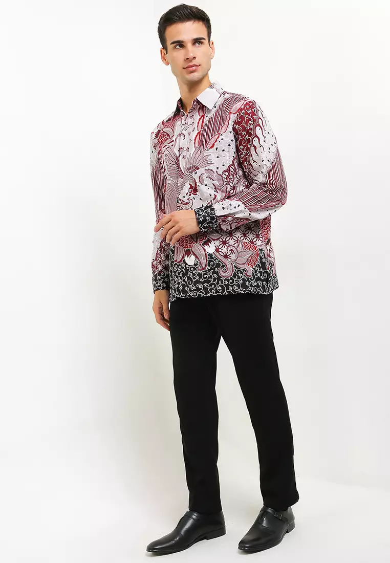Adelio Shirt Kemeja Batik Katun Trikot Lengan Panjang