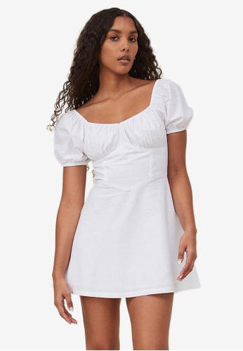 Cotton On Mandy Puff Sleeve Mini Dress | ZALORA Philippines