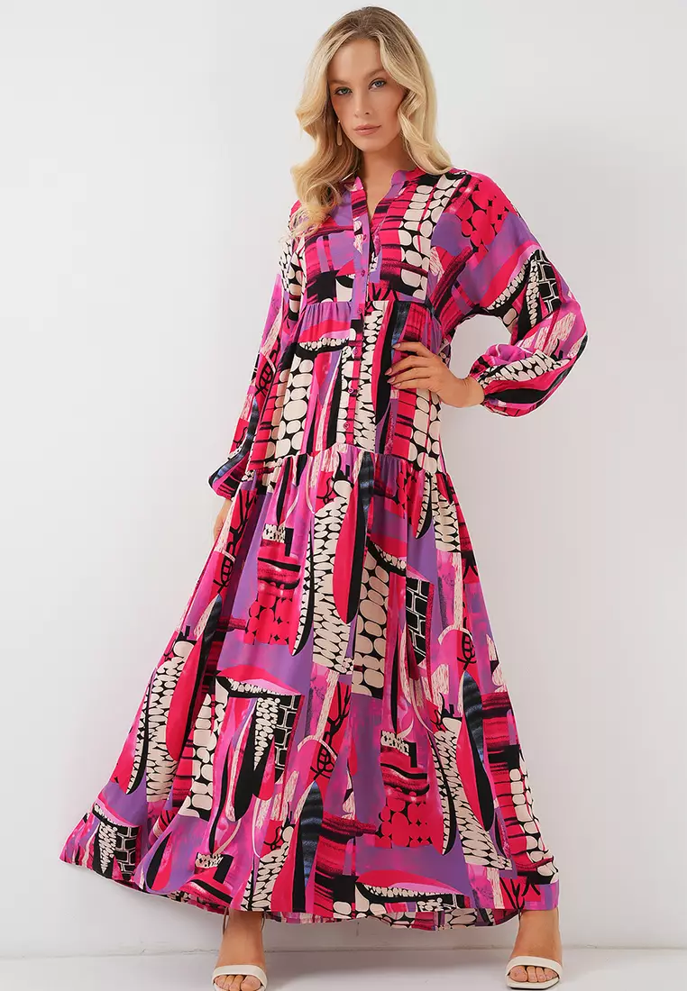 Modest Printed Maxi Dress