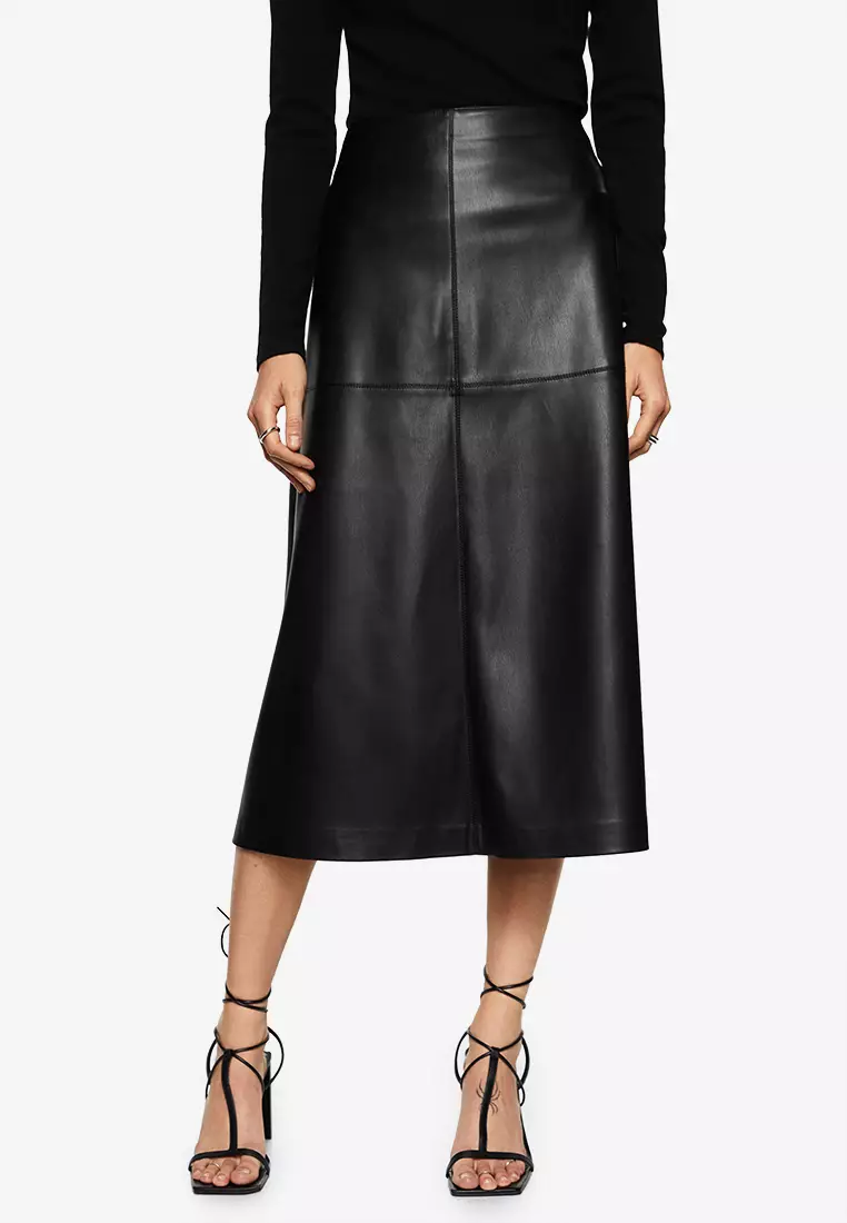 Leather skirt outlet zalora