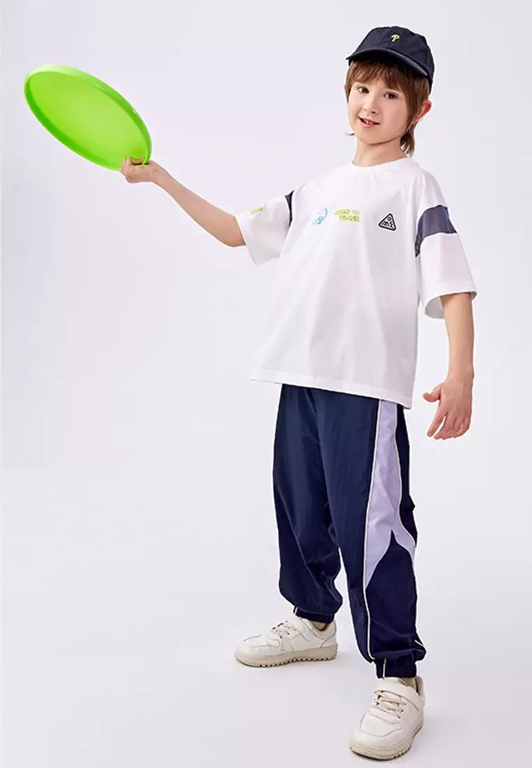 马拉丁中性梭织长裤藏青色夏季男裤女裤