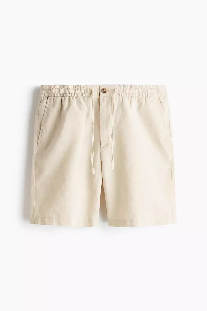 Regular Fit Linen-blend shorts