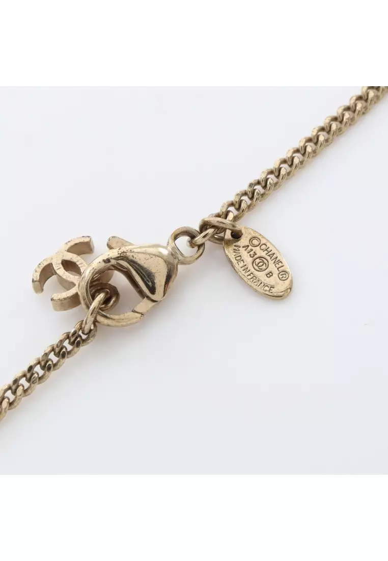 Pre-Loved Chanel coco mark necklace GP gold A13B