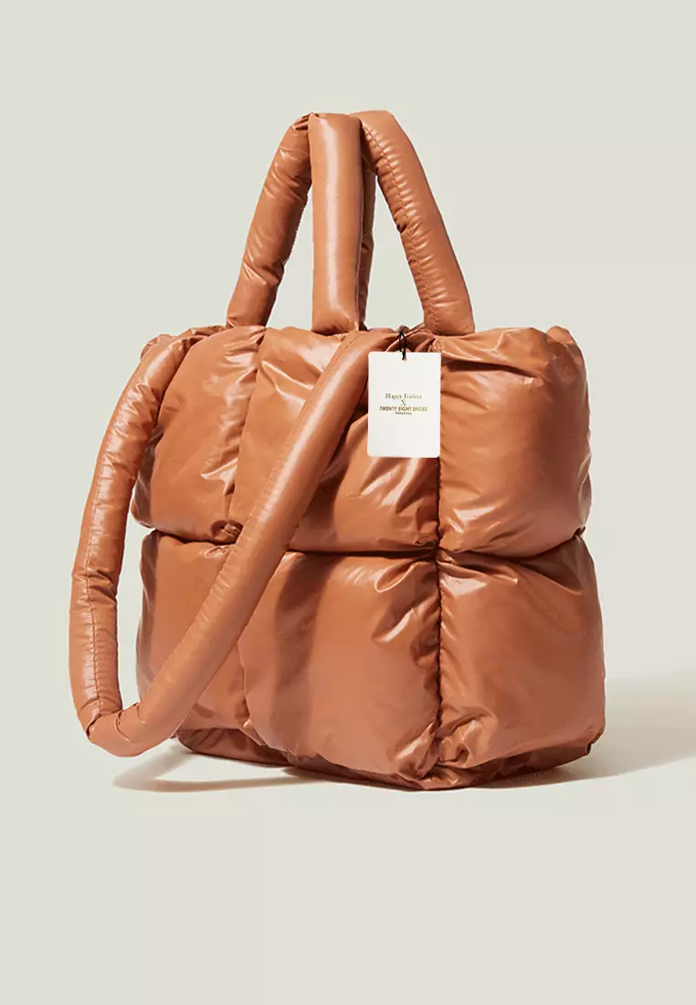 羽絨棉服柔軟方格手提包 HMJ-59-8776