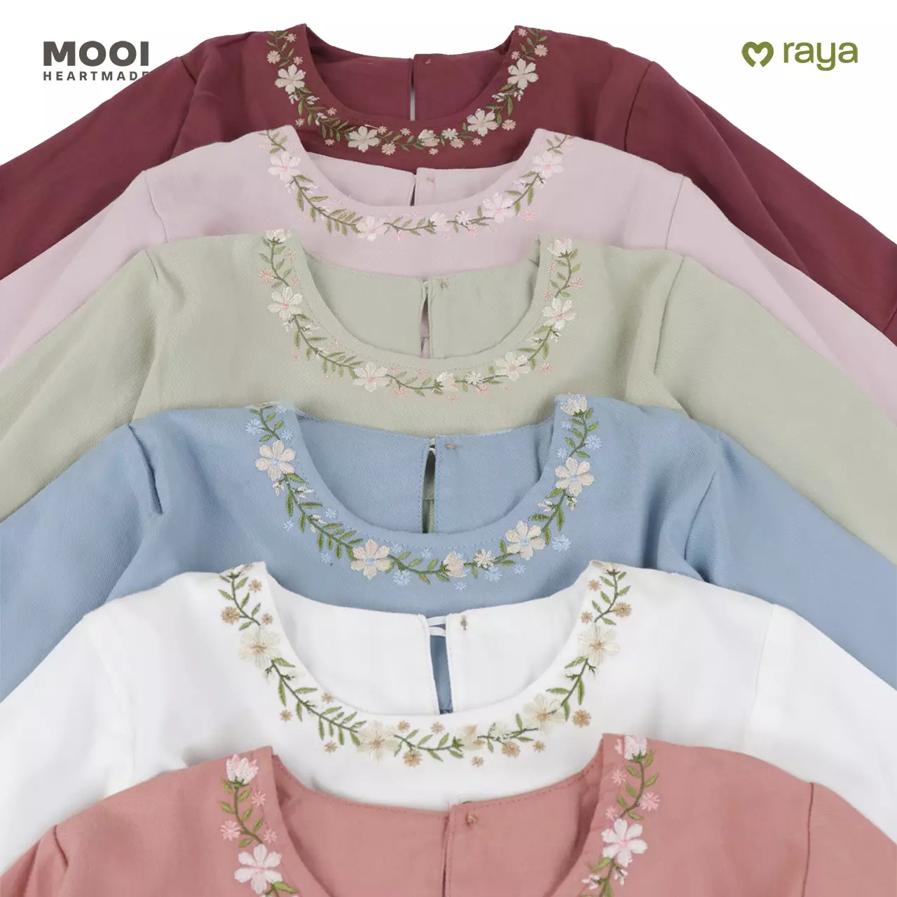 Mooi Setelan Anak Perempuan Raya Collection Nuha Tunik Set V1 - Pink Rose