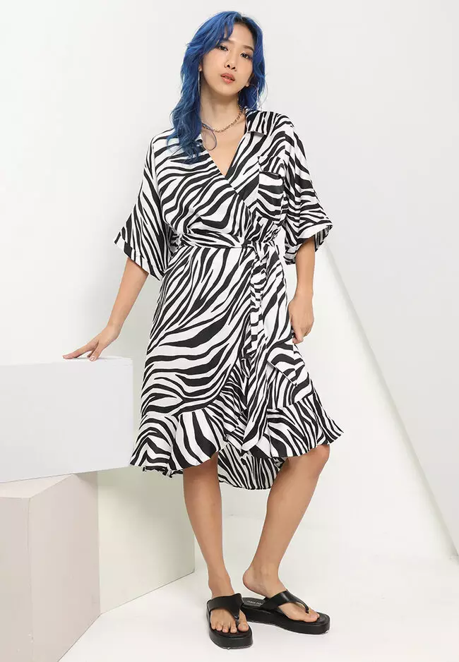 Topshop petite spot discount pleated shirt dress