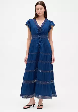 chinese dress ladies GAP Womens Dipped Waist Midi Dress Lemon Print XS Petite at Amazon Women's  Clothing store