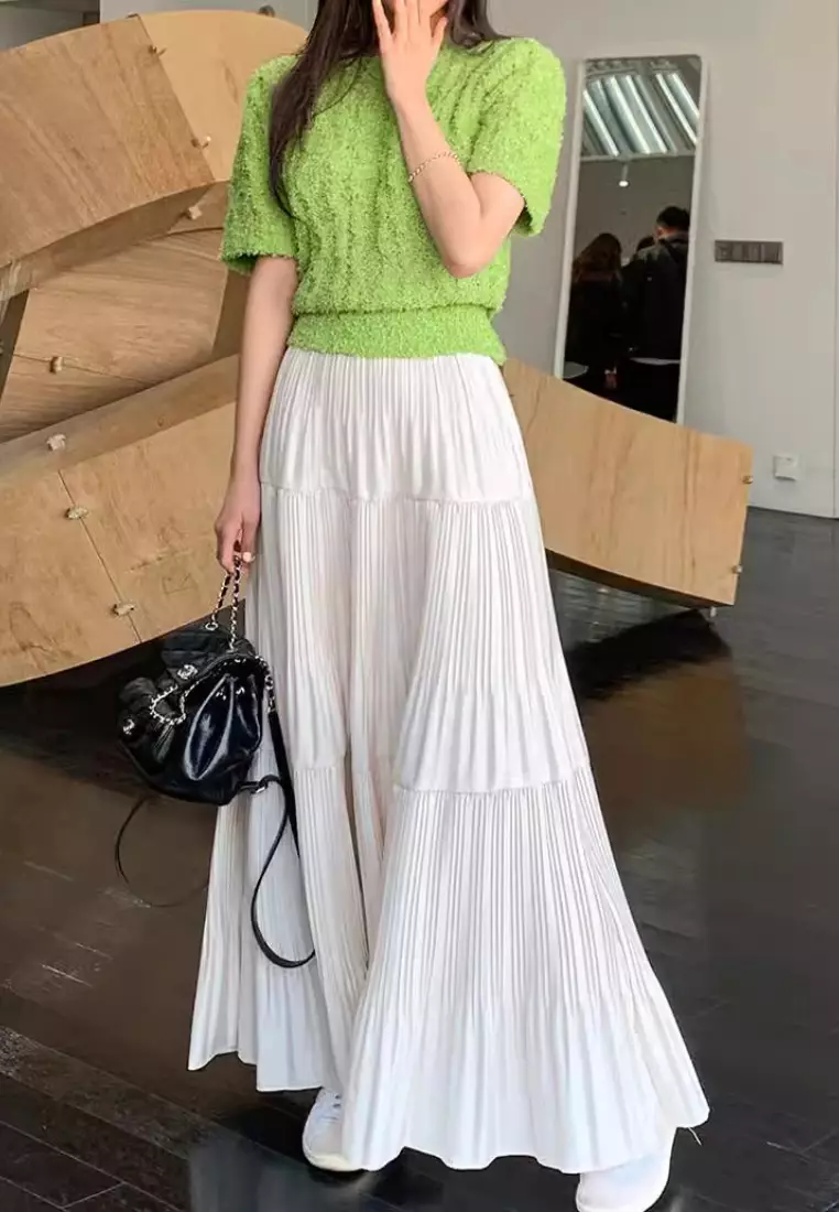 Elegant pleated skirt K061809-W