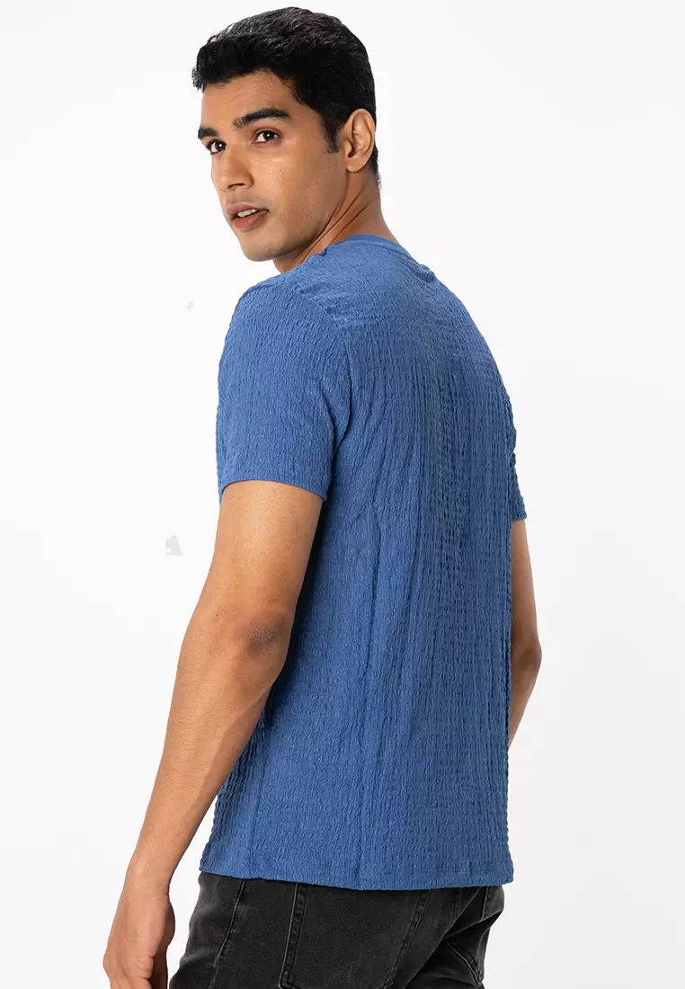 Skinny T-Shirt In Crinkle Texture