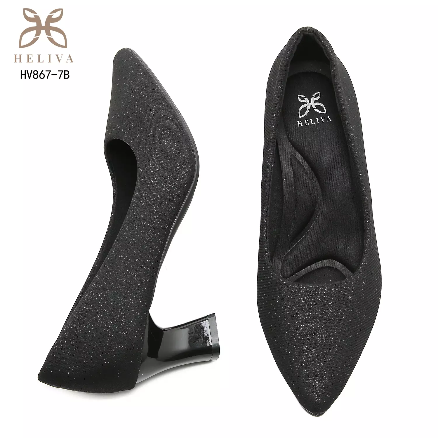 Heliva Lumina Subtle Sparkle Matte Heels 5.5cm HV867-7B