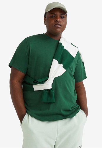 H&M green Regular Fit Round-Neck T-Shirt 411F8AA8032A67GS_1