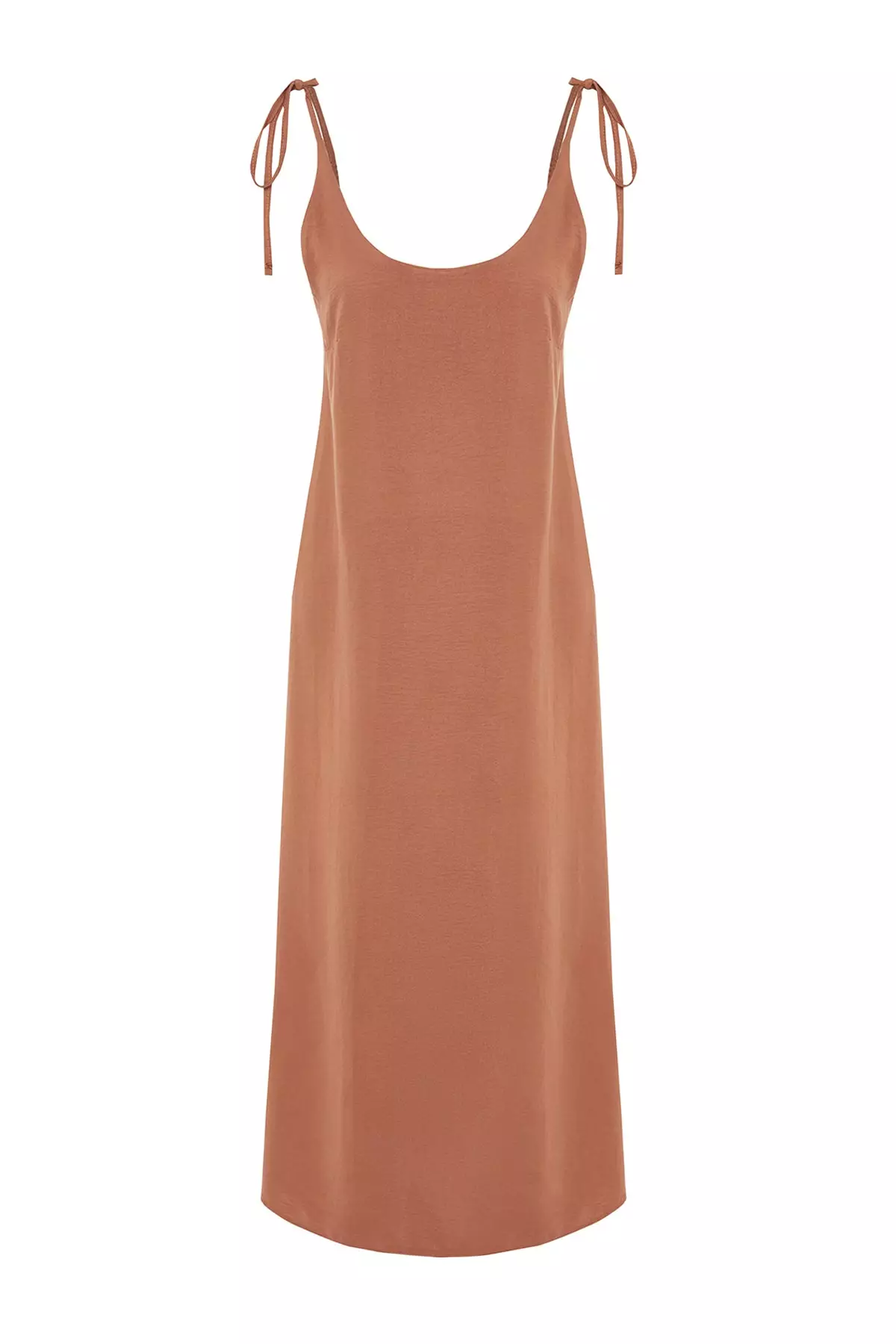 Woven Strap Slit Detailed Dress