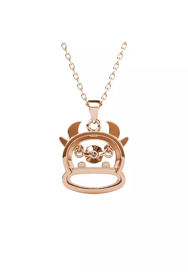Dancing Shio Pendant Ox (Kerbau) RG - Kalung Crystal Swarovski by Her Jewellery