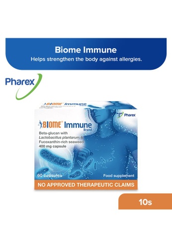 Biome Immune Brand multi Beta-glucan + Lactobacillus plantarum + Fucoxanthin-rich seaweed 400mg 10 Capsules Tingi (Probiotic) 0CB4FES1183796GS_1