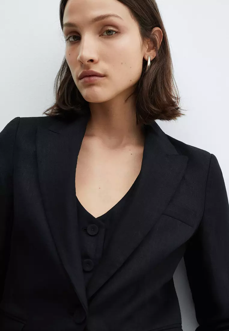 Buy Mango Linen Suit Blazer 2024 Online ZALORA Singapore