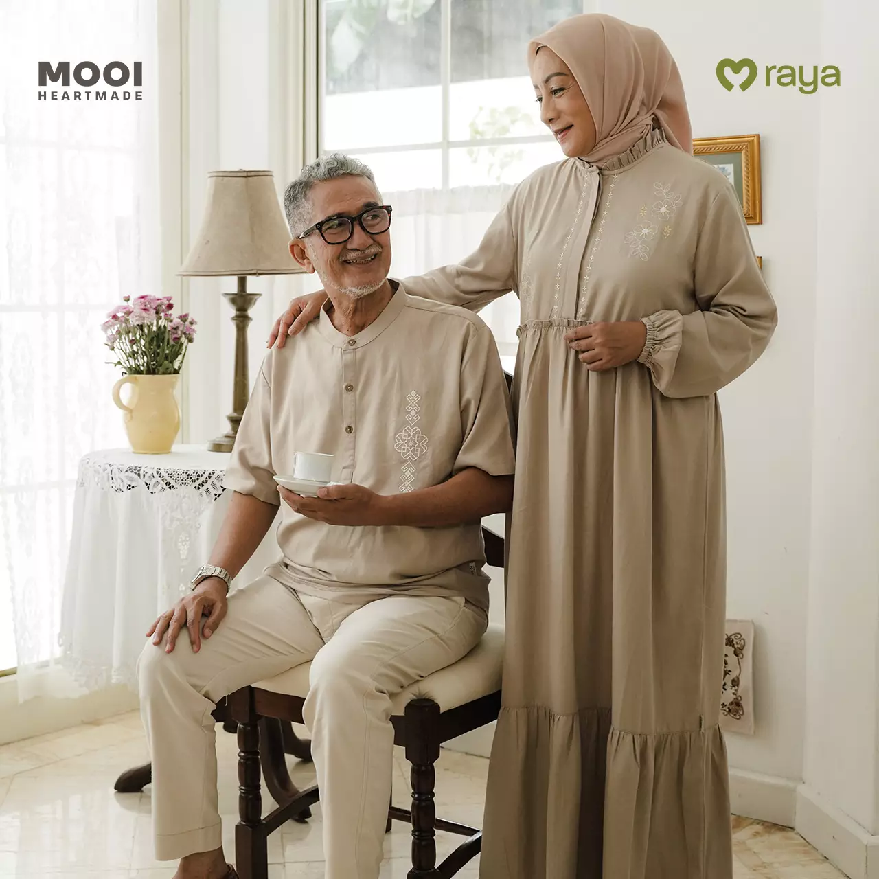 Mooi Atasan Pria Kemeja Pria Raya Collection Karim Koko Basic Series 2026 - Brown Beige