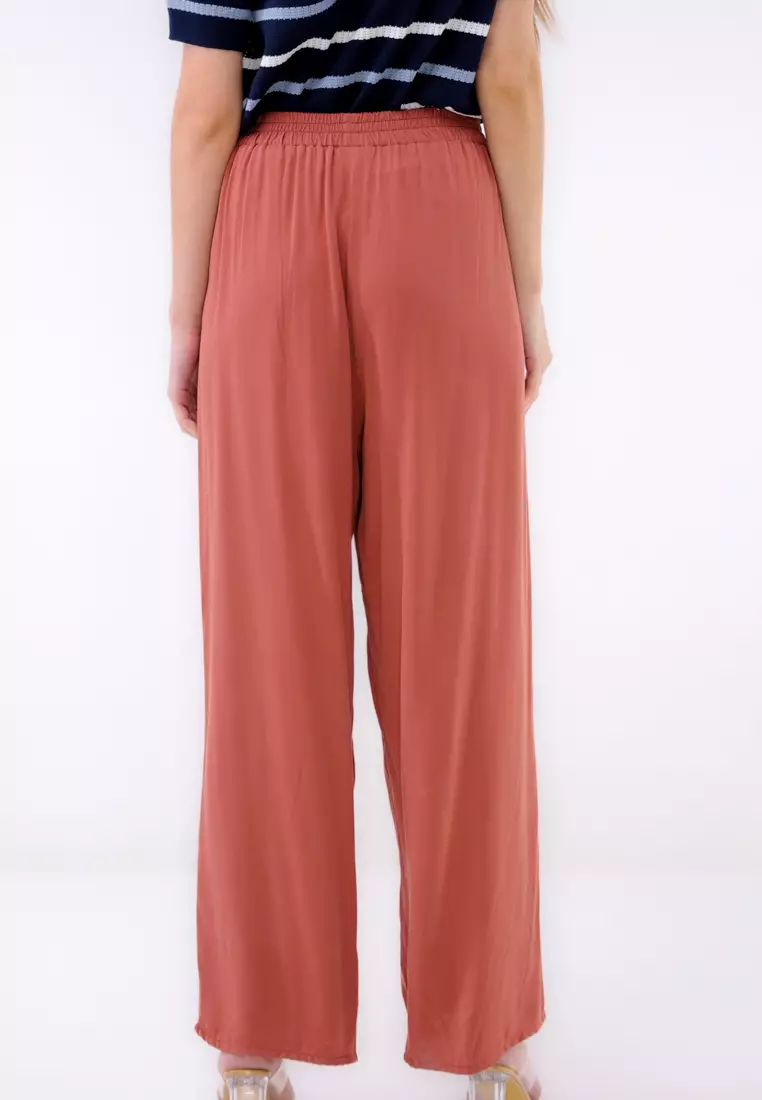 Woven Plain S.Twill Wide Leg Pants