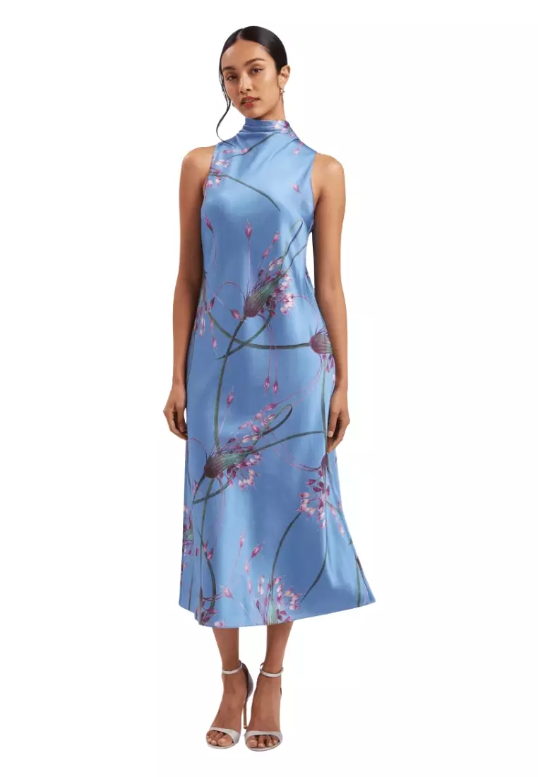 Buy TED BAKER Printed Cowl Neck Midi Slip Dress 2025 Online