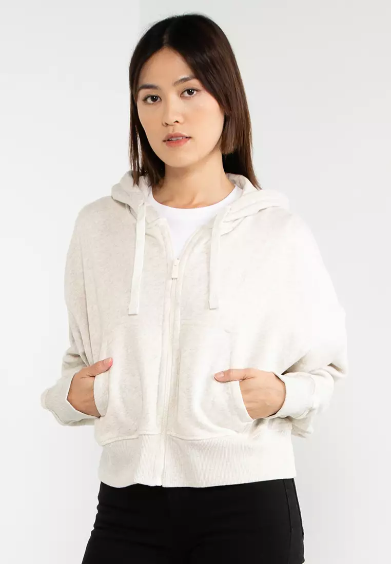 Calvin klein zip logo hot sale hoody ladies