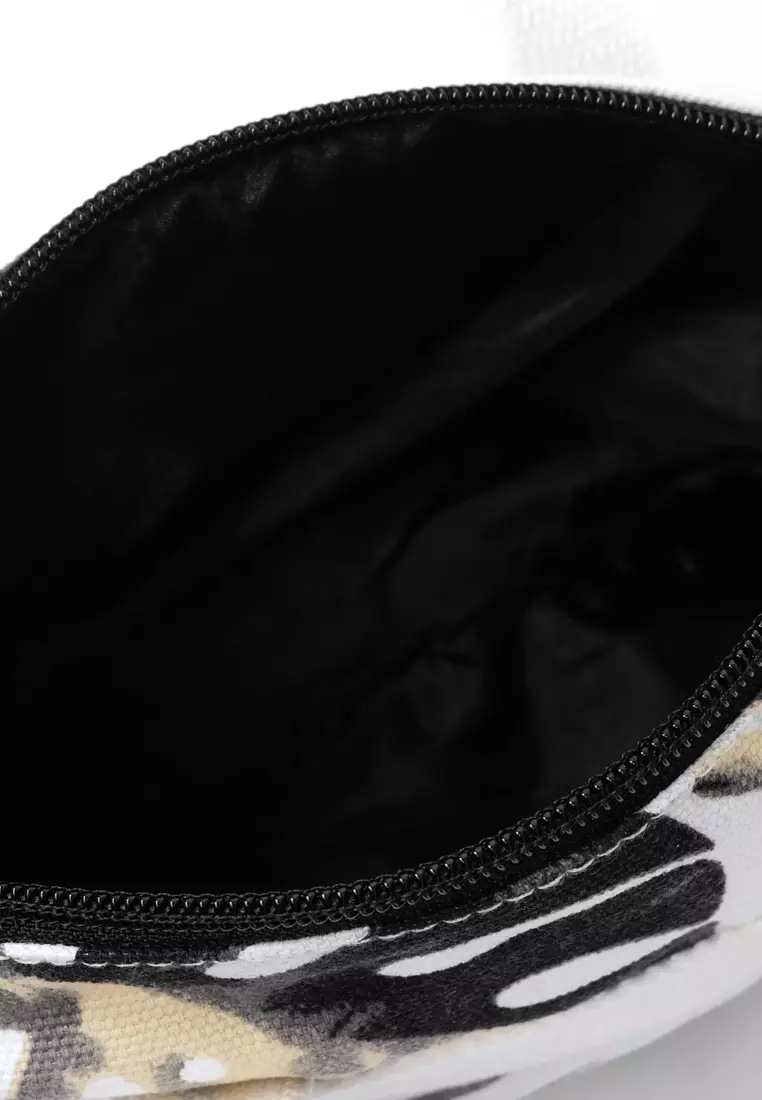 Pamole Pouch Kosmetik Bahan Kanvas Penutup Resleting - PMU Trop Brokenwhite