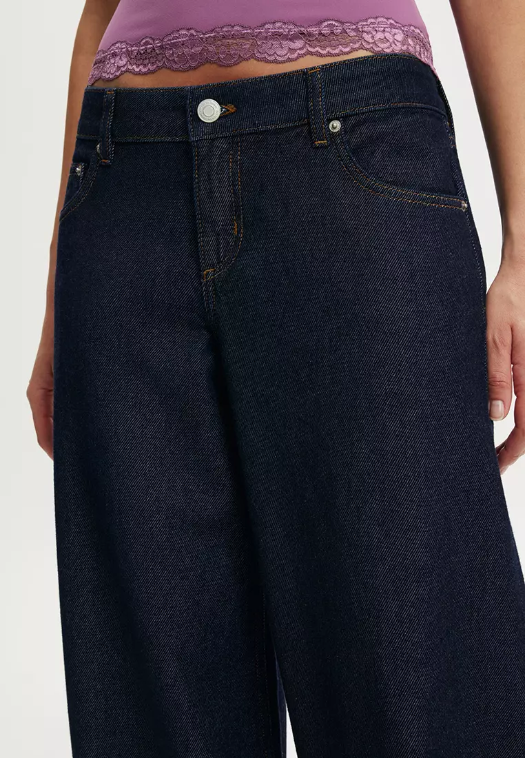 Low Rise Wide Jeans