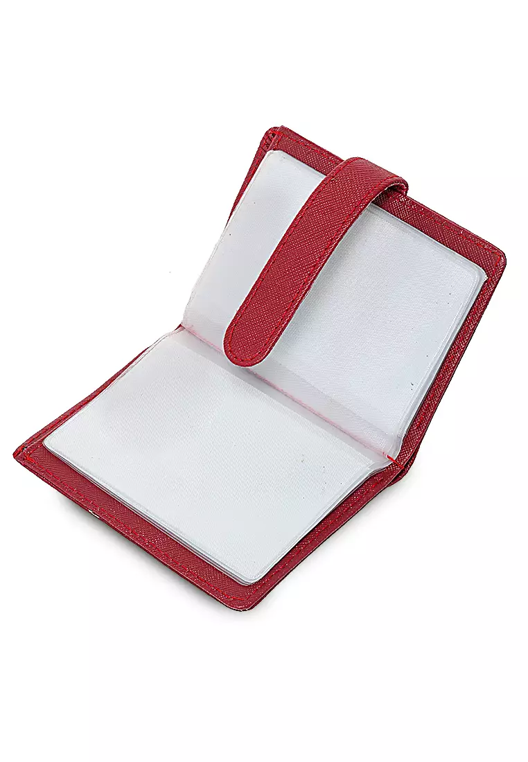 Jareth Dompet Wanita Motif Polos Simple Pengait Slot - Red
