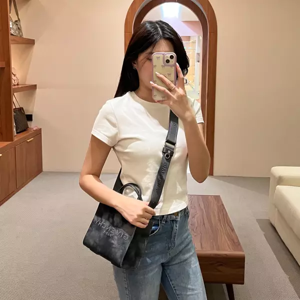 Tas GIVENCHY 4G EMBROIDERY WASHED BLACK TOTE BAG WITH LS SMALL 100% ORIGINAL