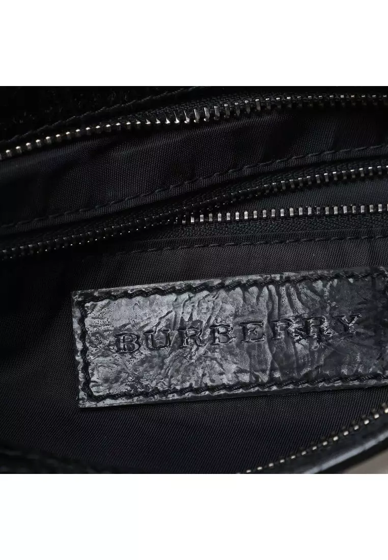 Pre-Loved Burberry Beat Check Nylon Brooklyn Hobo