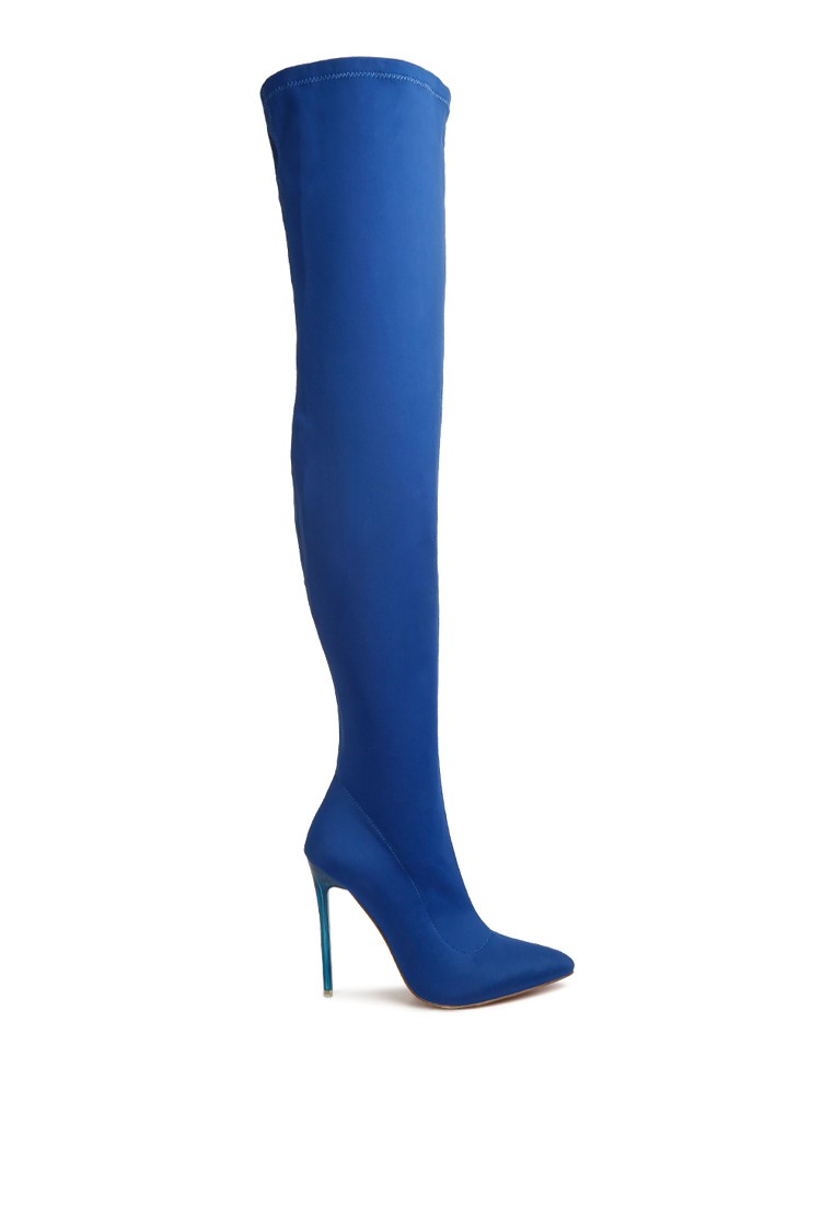 Blue High Heel Long Boots