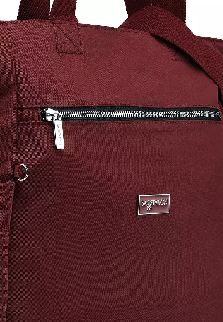 Metallic Series Crinkle Nylon Convertible Tote Bag