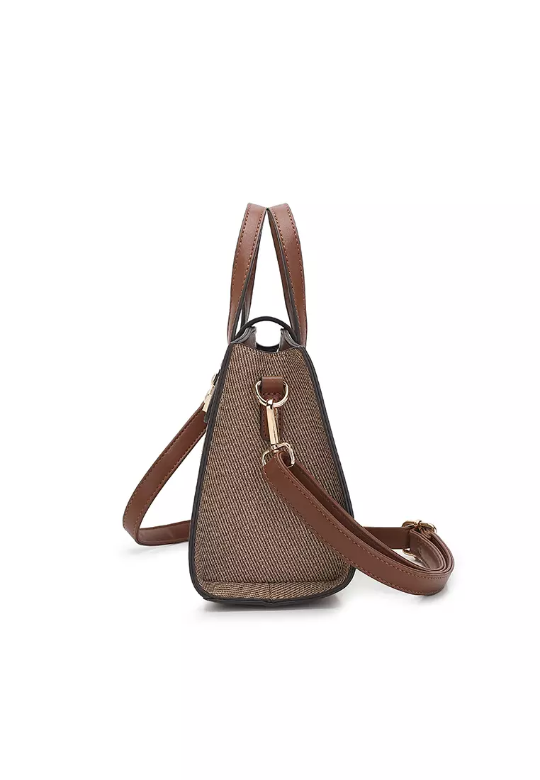Women's Top Handle Bag / Sling Bag / Crossbody Bag / Shoulder Bag - Brown