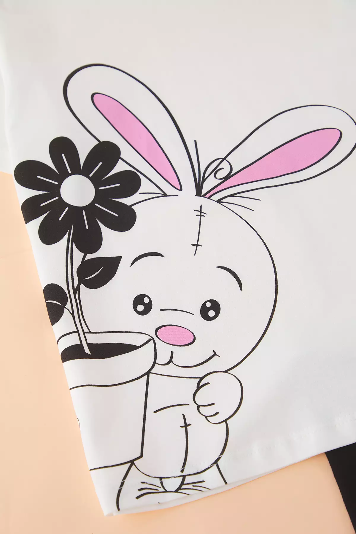 Girl 100% Stainless Oversize T-Shirt-Leggings Short Sleeve Knitted Bottom-Top Set