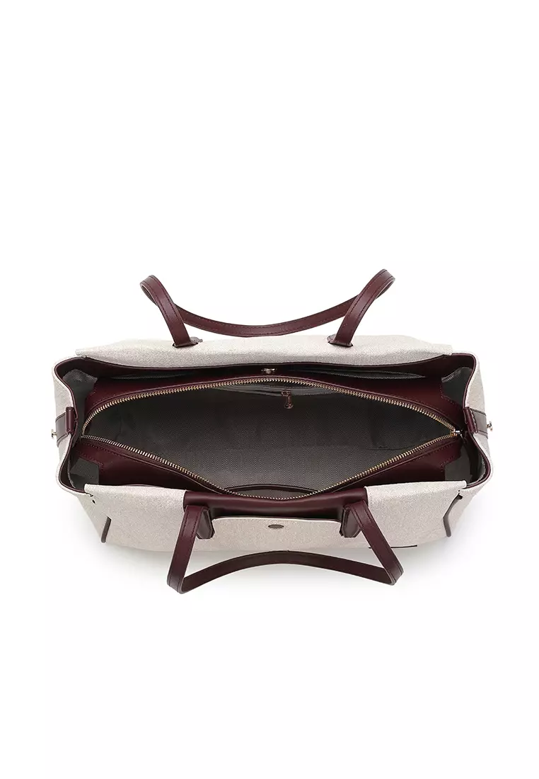 Women's Top Handle Bag / Sling Bag / Crossbody Bag / Shoulder Bag - White / Wine