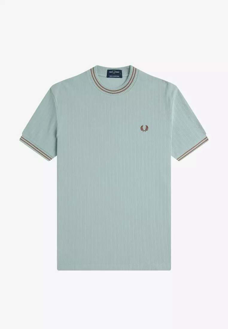 【FRED PERRY】 ★ Ribbed Jersey T-Shirt ★ Black, Blue, Ecru Fred Perry Ribbed Jersey T Shirt Ecru | Mainline Menswear Canada