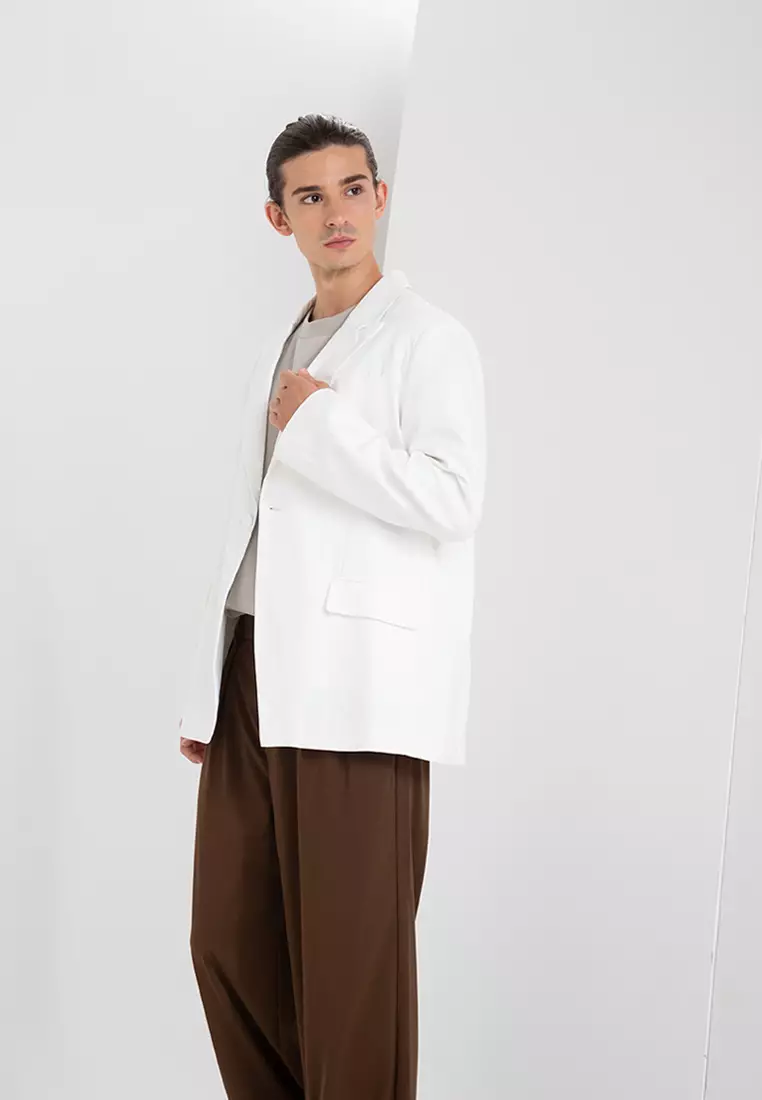 White single clearance button blazer