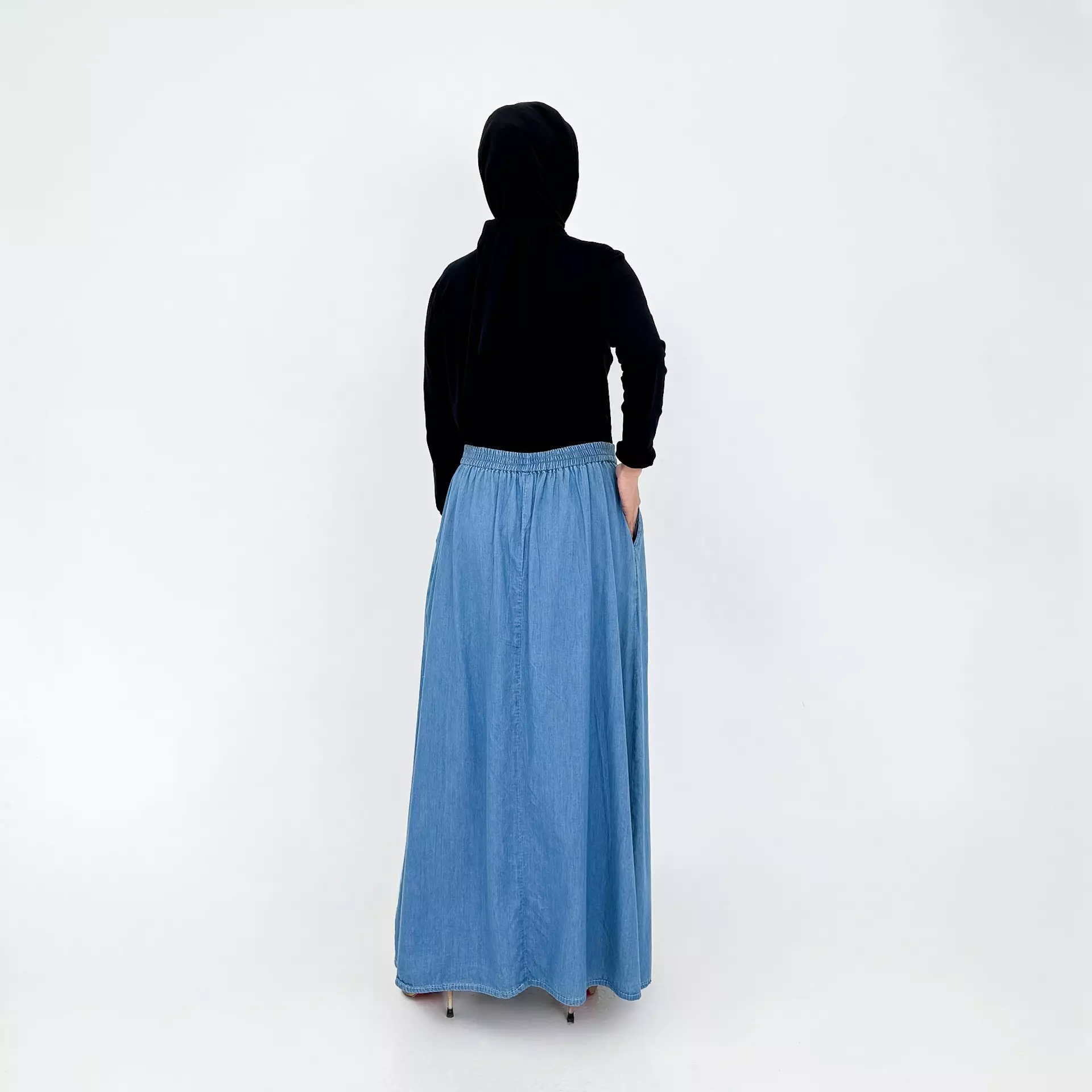 Rok Panjang Jeans Wanita - Long Skirt Denim Jean